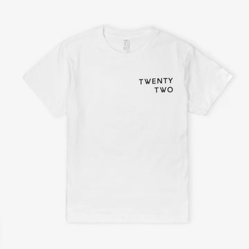 White T-Shirt Black Graphic Youth